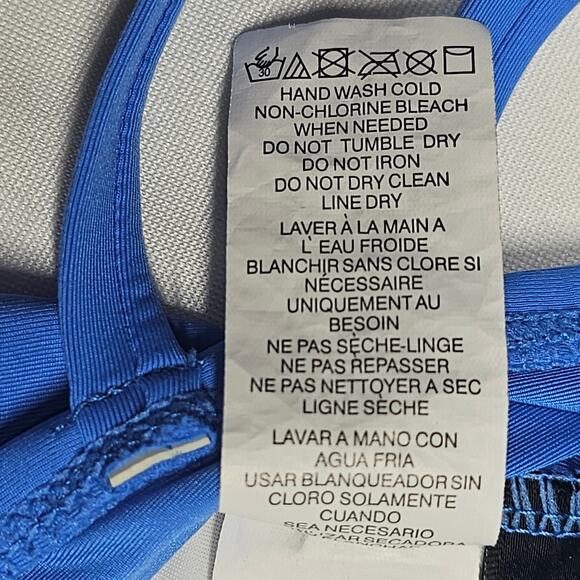 La Blanca Island Goddess Cross Back Mio One Piece Swimsuit Blue Women's 16 - Picture 8 of 8